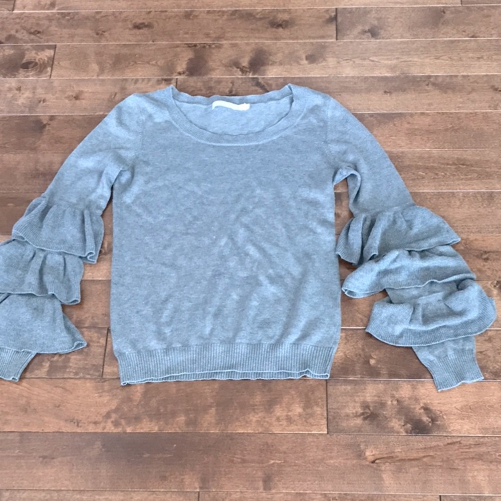 One Grey Day Silk Blend Sweater- Gray- Size M